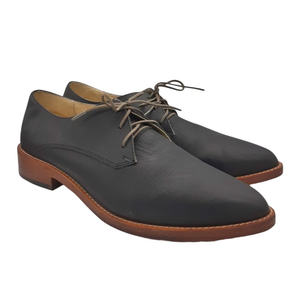 Nisolo James Black Leather Womens Oxford Lace Up Shoes SZ 10